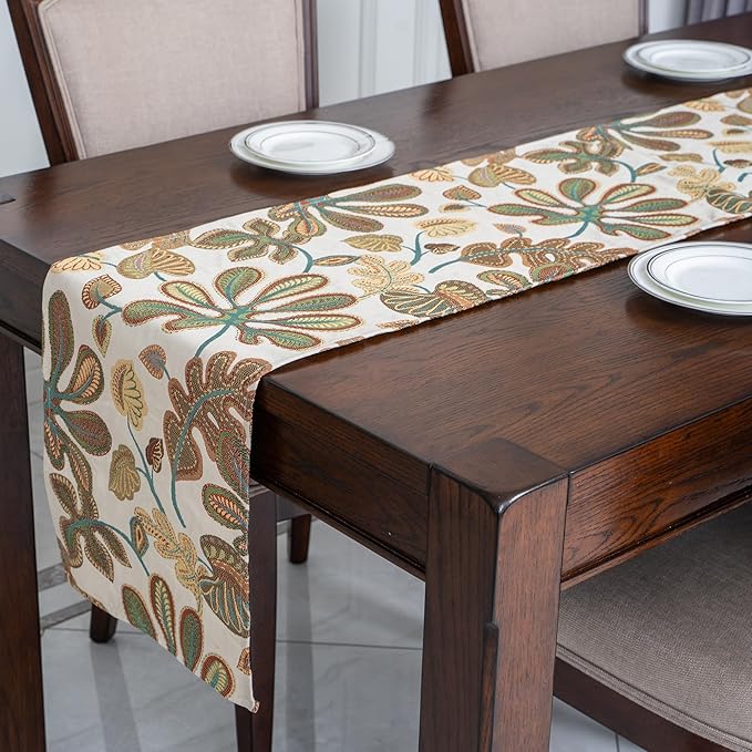 Mika Home Tropical Leaf Table Runner - Image 2