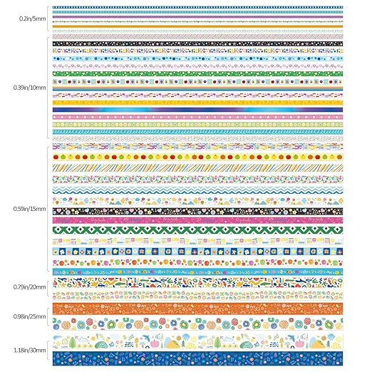 emmoolife 40 Rolls Washi Tape Set, Vibrant Color Palette-Themed Cute Decorative - Image 3