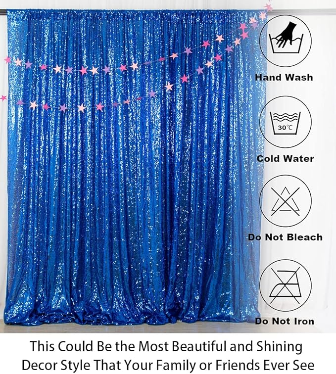 ShinyBeauty Royal Blue Sequin Backdrop 10FTx10FT Photo Backdrop - Image 5
