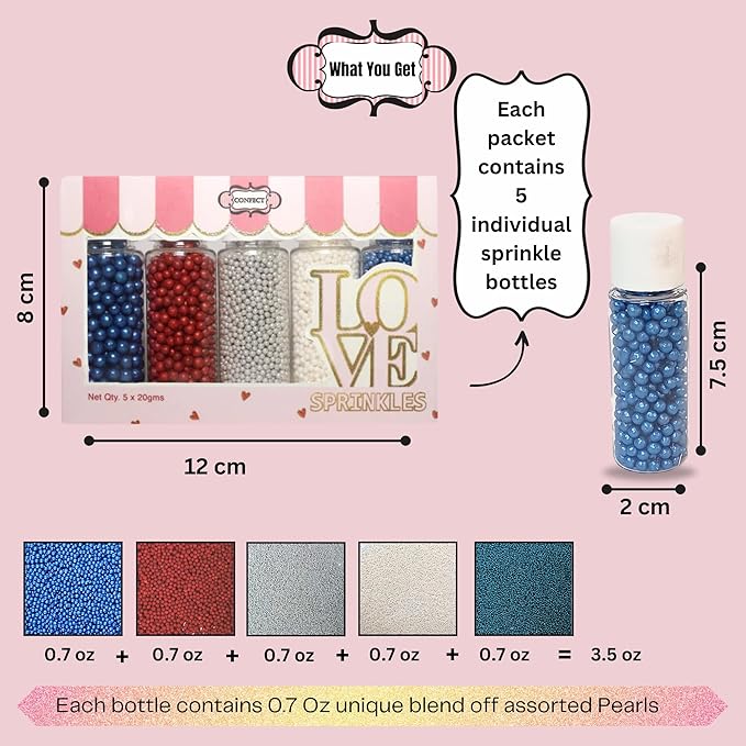 Confect Patriotic Sprinkles Mix – Red, Gluten-Free, Dairy-Free, Palm Oil-Free - Image 4