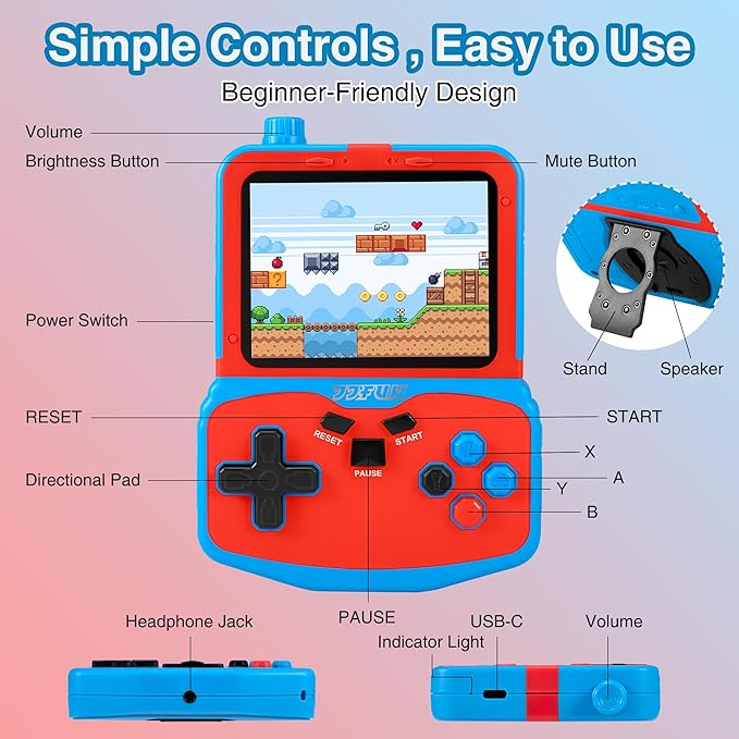 Portable Video Game Console for Kids, 220 Built-in Classic Retro Games - Image 8