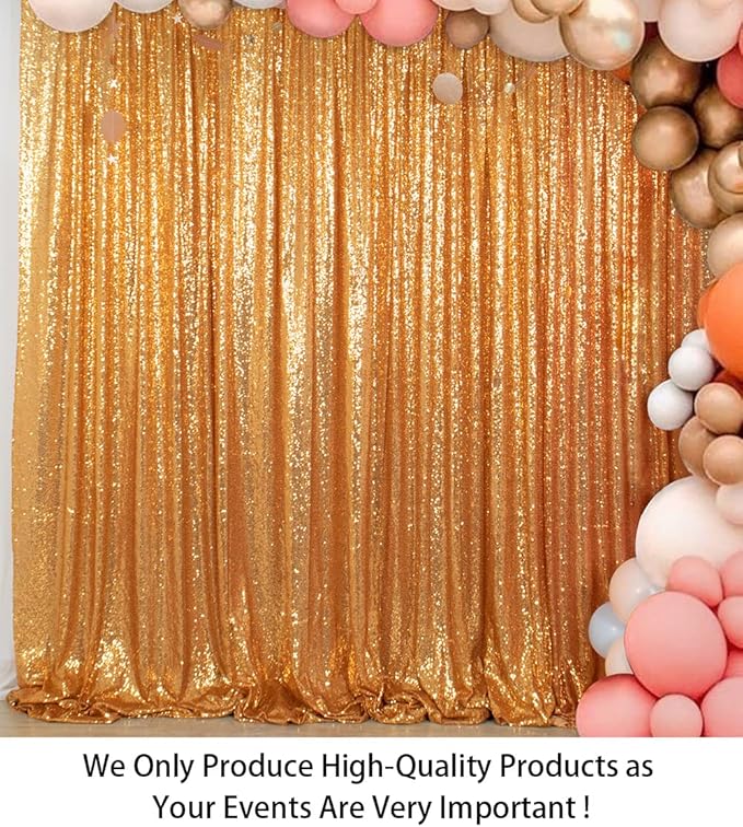 ShinyBeauty Gold Sequin-Backdrop-20FTx10FT Sequin Fabric Backdrop - Image 2