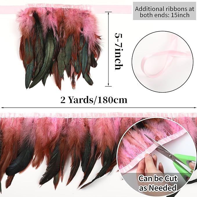 Holmgren Pink Rooster Feathers Trim - Image 4