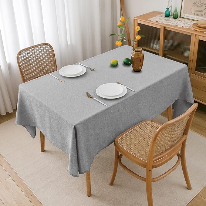 NLMUVW Square Linen Tablecloth, Light Grey Small Table Cloth Water Resistant - Image 6