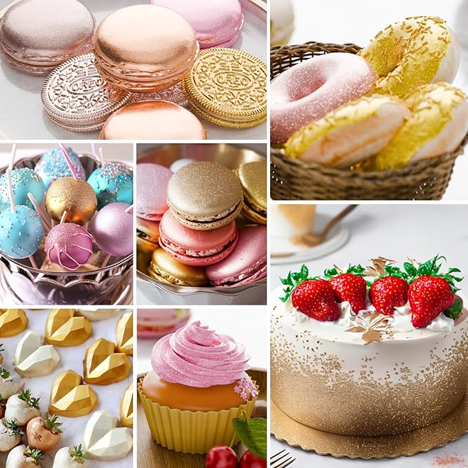 Edible Glitter Paint Set- 6 Color Food Coloring Metallic Glitter Paint - Image 6