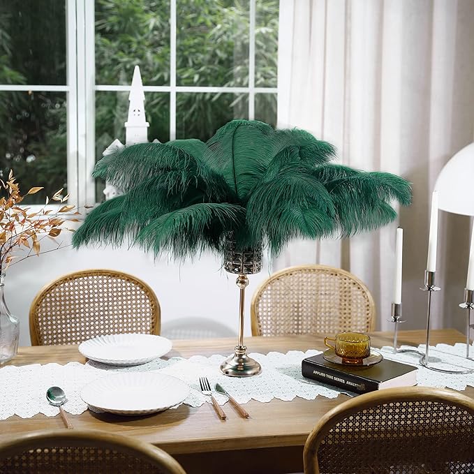 Larryhot Green Large Ostrich Feathers - Image 6