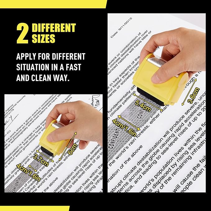 Mimorou 4 Pack Identity Theft Protection Roller Stamps Kit Confidential Privacy - Image 5