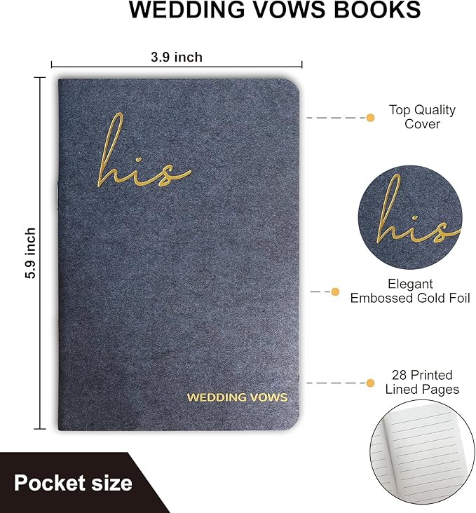 Wedding Vow Books His and Hers, Wedding Registry Gifts Ideas - Image 3