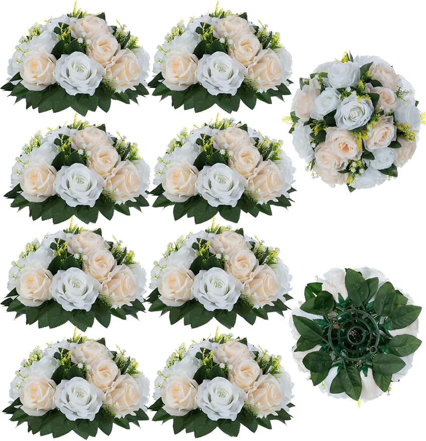 Flower Balls Wedding Rose Centerpieces: 10 Pcs Fake Flowers by Blosmon