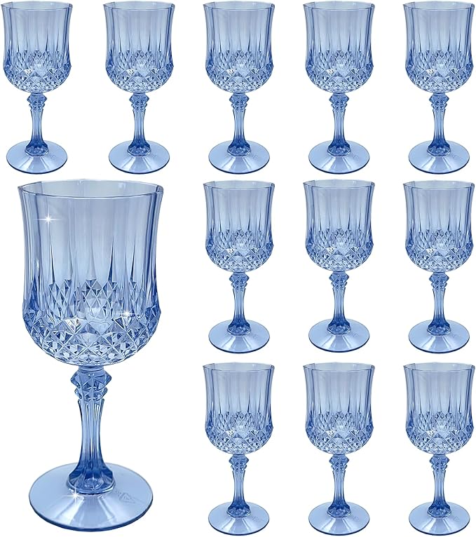 Plastic Wine Glasses，Plastic Goblets Vintage Style Cordial Drinking Glasses by LEYIQUCHAMPAGNEWINEGLASSES
