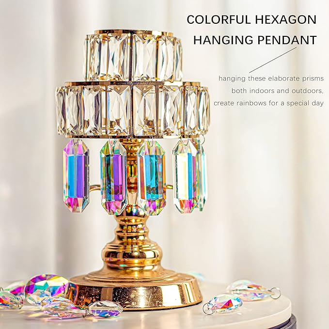 6 Pack 3'' Crystal Sun Catchers, AB Color Hanging Ornaments - Image 4