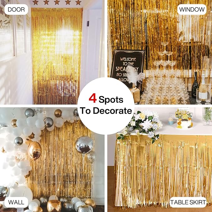 PartyWoo XtraLarge Foil Curtain Gold - Image 5