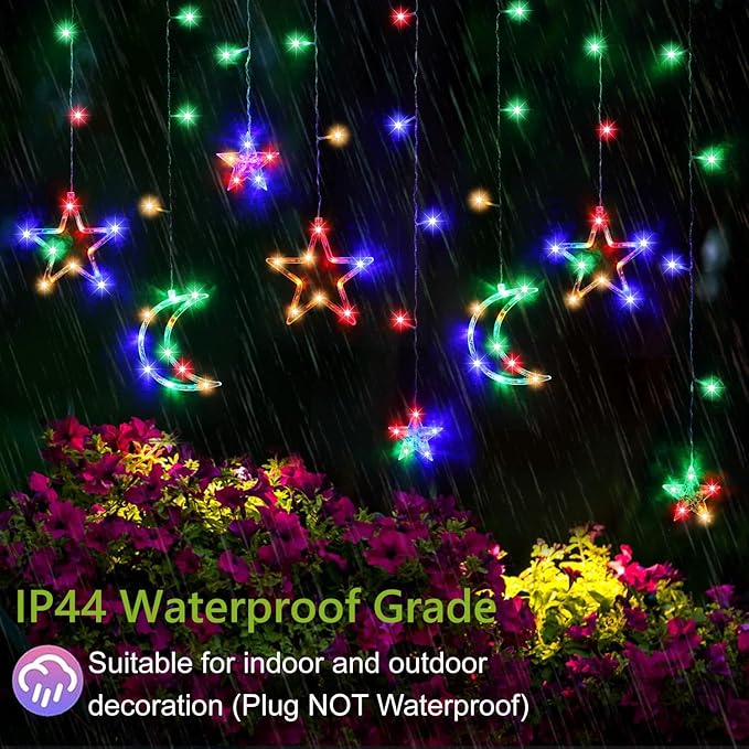 PUHONG Christmas String Lights, 138 LEDs Curtain Lights - Image 4
