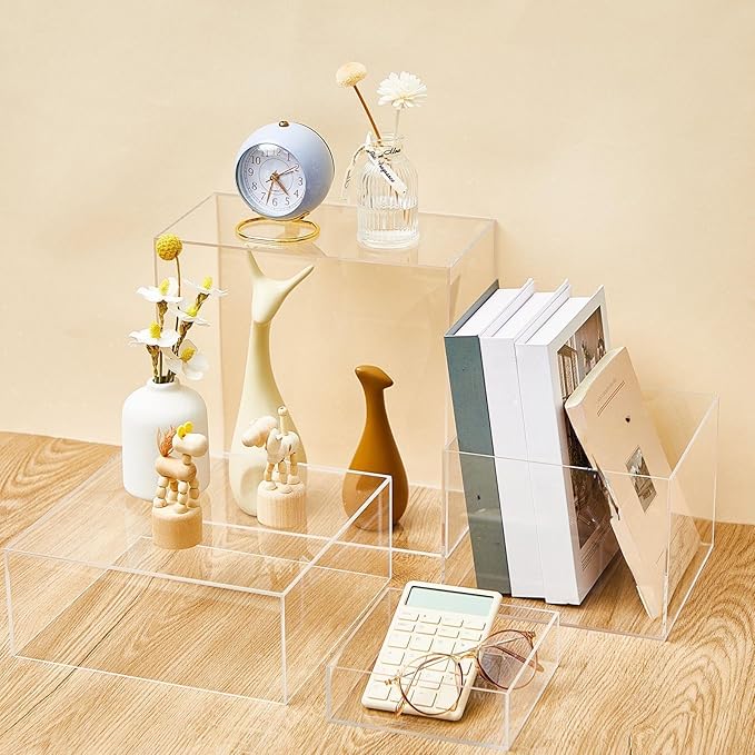Leinuosen 7 Pcs Large Buffet Risers Set 6" to 12" Acrylic Display Box Catering - Image 4