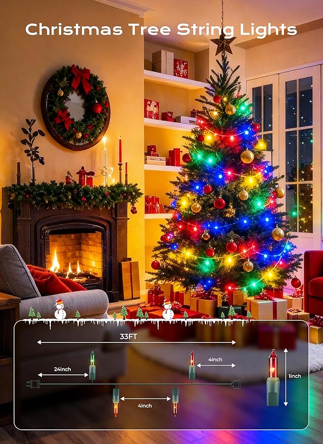 Minetom LED Multicolor Christmas String Lights, Christmas Decorations Indoor - Image 5