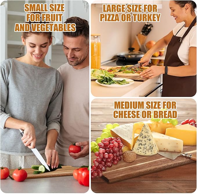 Patelai 12 Packs Wooden Cutting Board Set - Image 4