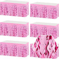 6 Pack 29 x108 Inch Pink Wave Foil Fringe Table Skirts Metallic Banner by Ferwzsr