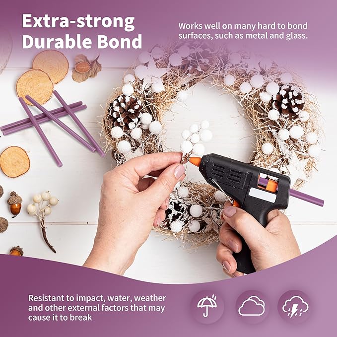 MATUFF light purple Hot Glue Sticks Mini 0.27" x 5.9 inches, Hot Melt Mini Glue - Image 5