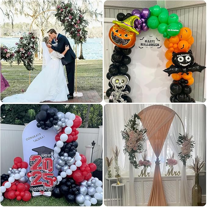 Vincidern 7.2 ft Balloon Arch Backdrop Stand Gold, Wedding Arch - Image 6