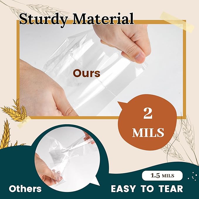 LOKIQNG Cellophane Bags Plastic Treat Bag Clear Cookie Candy Bags - Image 4