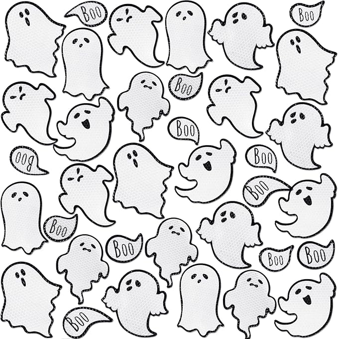 Chinco 36 Pcs Halloween Ghost Car Magnets Reflective Ghost Boo Refrigerator - Image 8