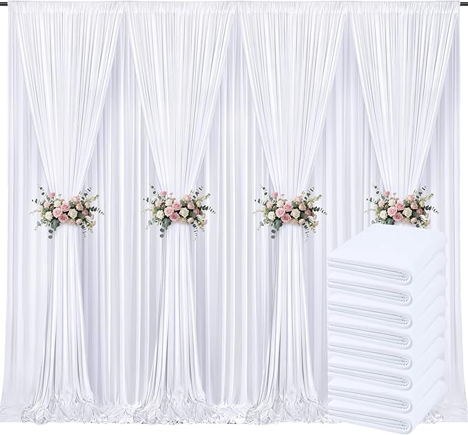 40x10ft Backdrop Curtains for Parties, 8 Panels 5x10ft Photography Backdrop by JKLUMI