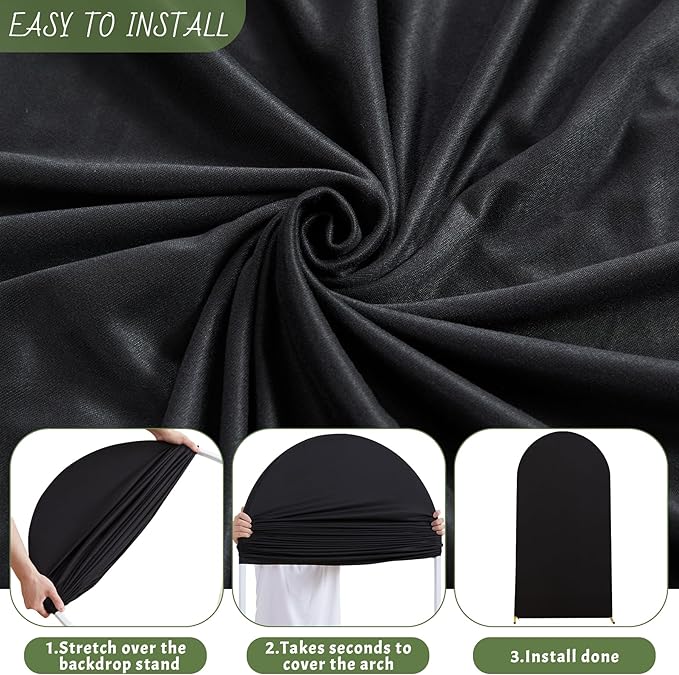 7.2FT Black Arch Backdrop Cover - Image 8