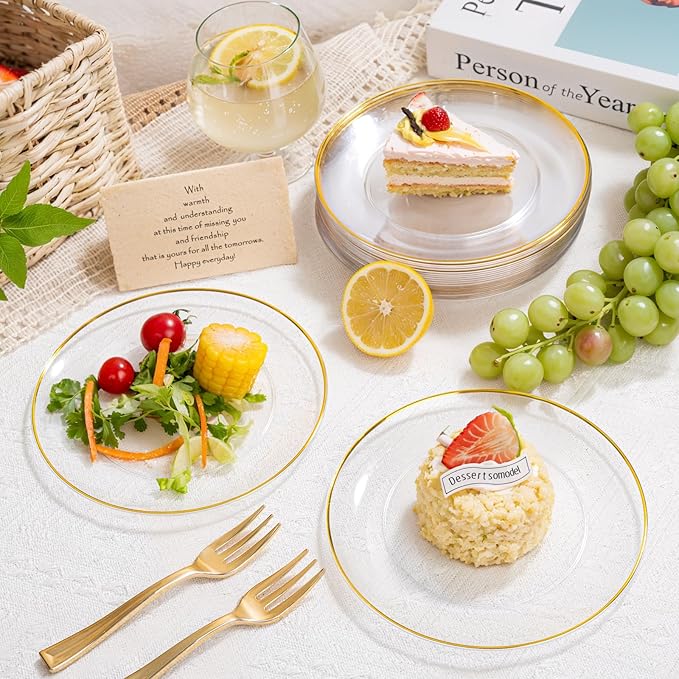 Festiva 200Pcs Clear Plastic Dessert Plates Disposable 6.3" - Image 7