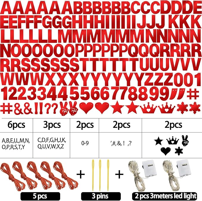 167Pcs DIY Glitter Customizable Banner Kit Custom Banner Happy Birthday DIY - Image 4
