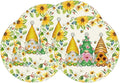 XCHI Daisies Flowers Gnomes Spring Round Placemats Set of 4 Table Mats Summer by XCHI