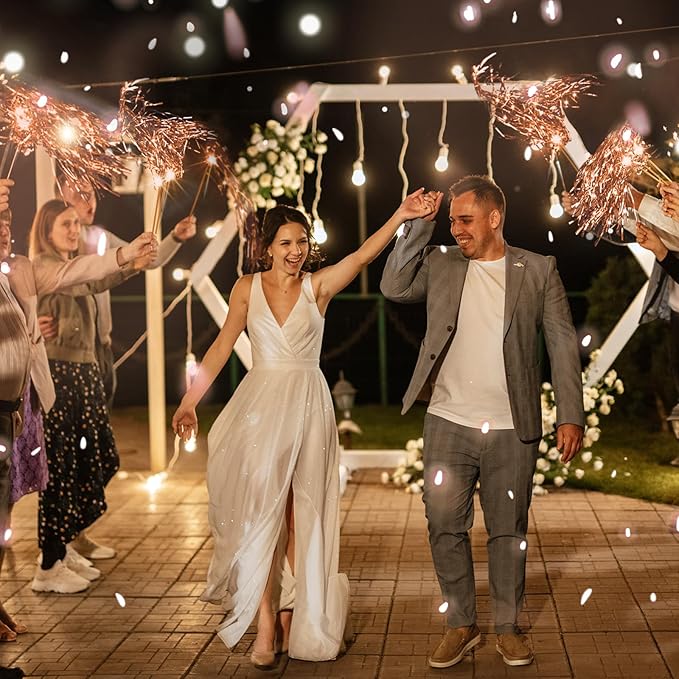 100 Pcs Lighted Wedding Wands LED Tinsel Wands Light up Streamers Sparklers - Image 3