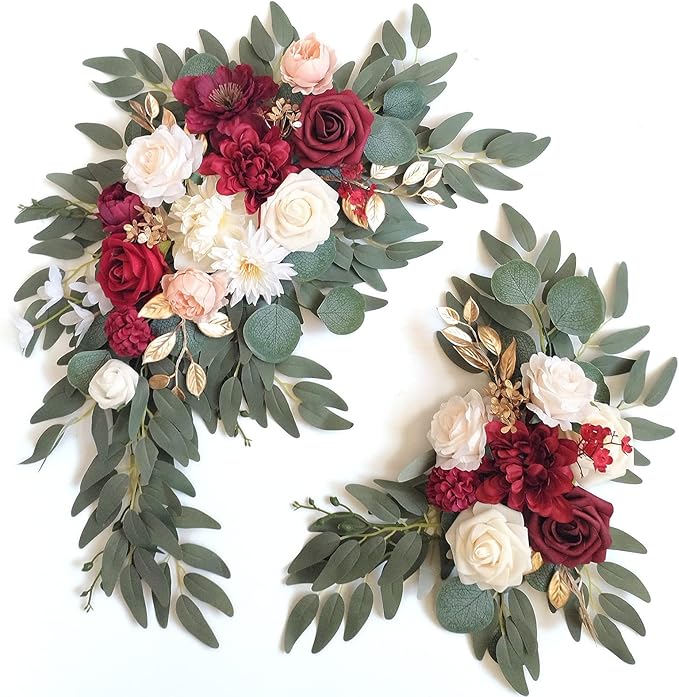 Faux Flower Swag Set of 2 for Wedding Welcome Signs Floral Swag Wedding by Piklado