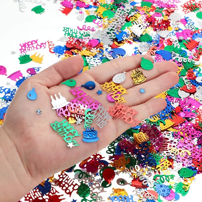 WILLBOND 3000 Pieces Happy Birthday Confetti Birthday Party Cake Confetti - Image 3