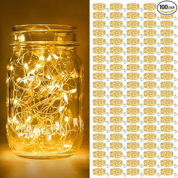 btfarm 100 Pack Fairy Lights Battery Operated, 7ft 20 Led Twinkle Lights String by btfarmdecorativelighting