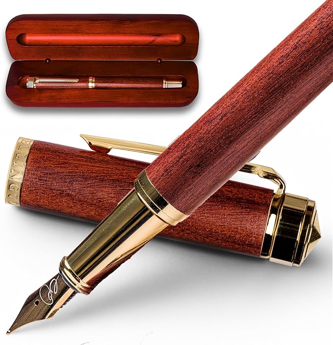 Ellington Pens Elegant Wood Fountain Pen Set – Includes Wooden Pen Box by EllingtonPens