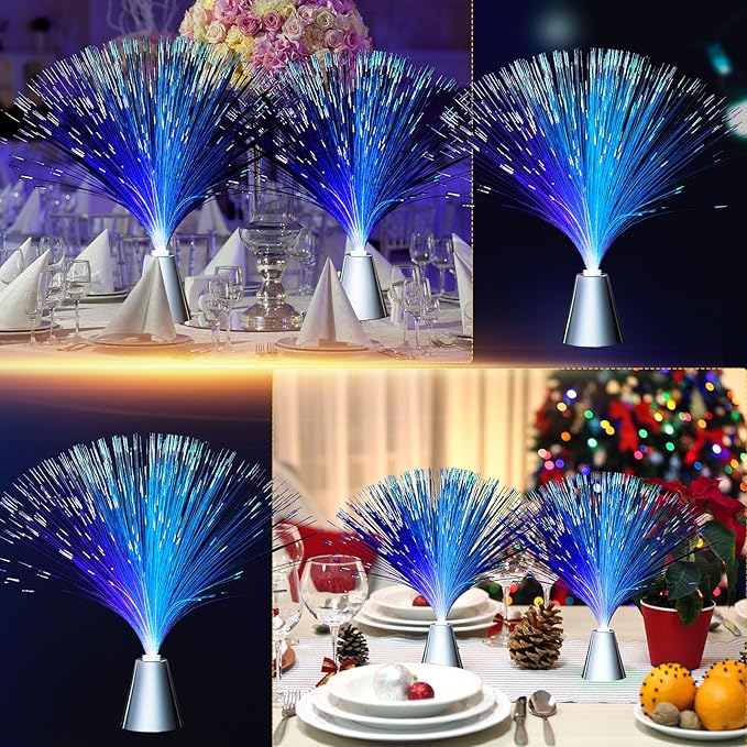 Patelai 16 Pcs LED Fiber Optic Lamp Color Changing Fiber Optic Night Light - Image 7