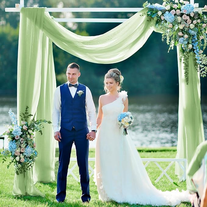 VOK Wedding Arch Draping Fabric Chiffon Fabric, 29in x 18Ft Sheer Chiffon - Image 2