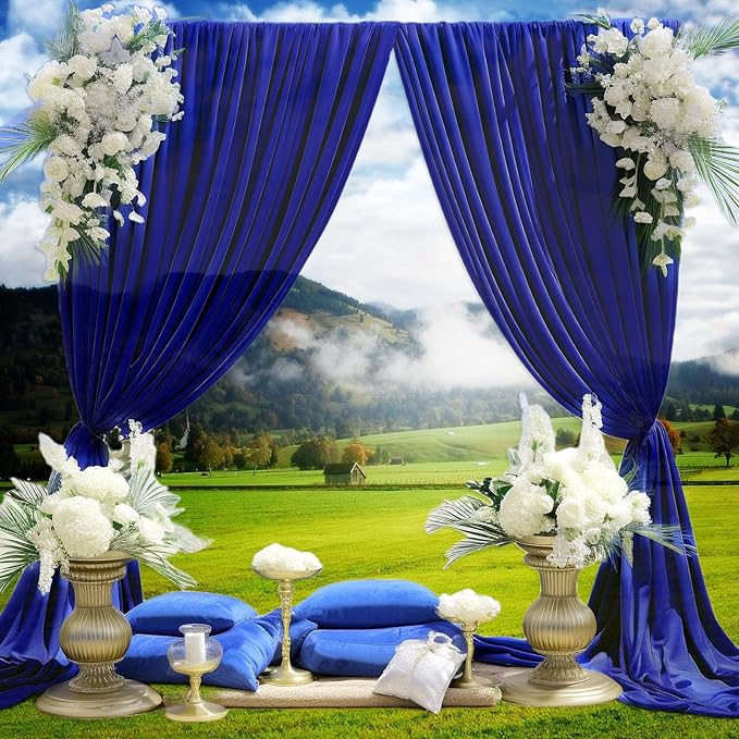 10 x 7 Feet Blue Backdrop Curtain - Image 5