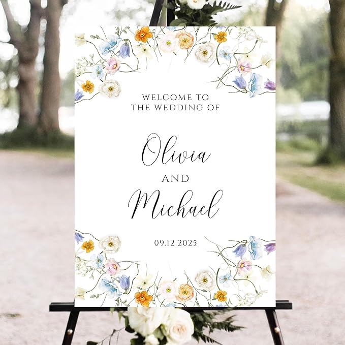 Personalized Wedding Welcome Sign, Welcome To Our Wedding Sign, 18 inches x 12 by Unknown