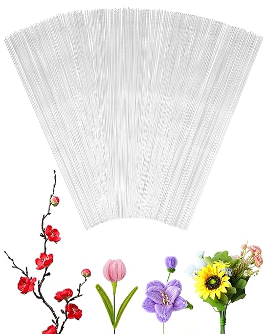 100 PCS FIVEIZERO 26 Gauge White Floral Wire Stems by FIVEIZERO