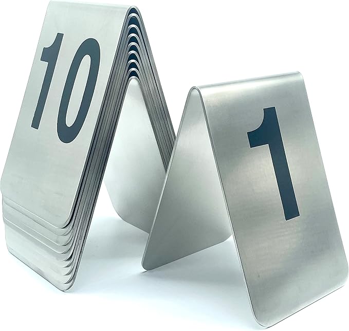 Metal Place Cards Stackable Tent Style Table Numbers, Place Card Holders by TRUEWON