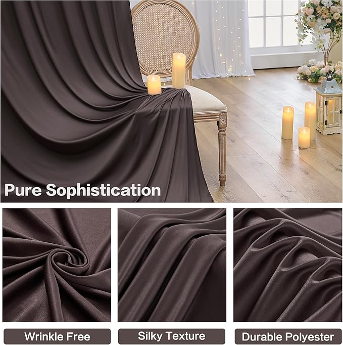 PartyVillage 20ft×15ft Brown Backdrop Curtain - Image 5