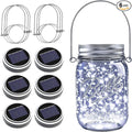ZNYCYE Solar Mason Jar Lights, 6 Pack 30 LED Waterproof Solar Fairy Firefly Jar by ZNYCYE