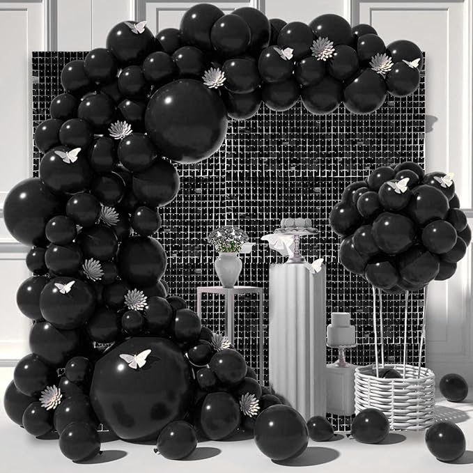 24PCS Black Shimmer Wall Backdrop, Square Sequin Backdrops Panel, Glitter Wall - Image 5