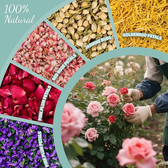 40+ Cups 9.3oz Real Biodegradable Flower Petal Wedding Confetti, 5 QT 5 Kinds - Image 4