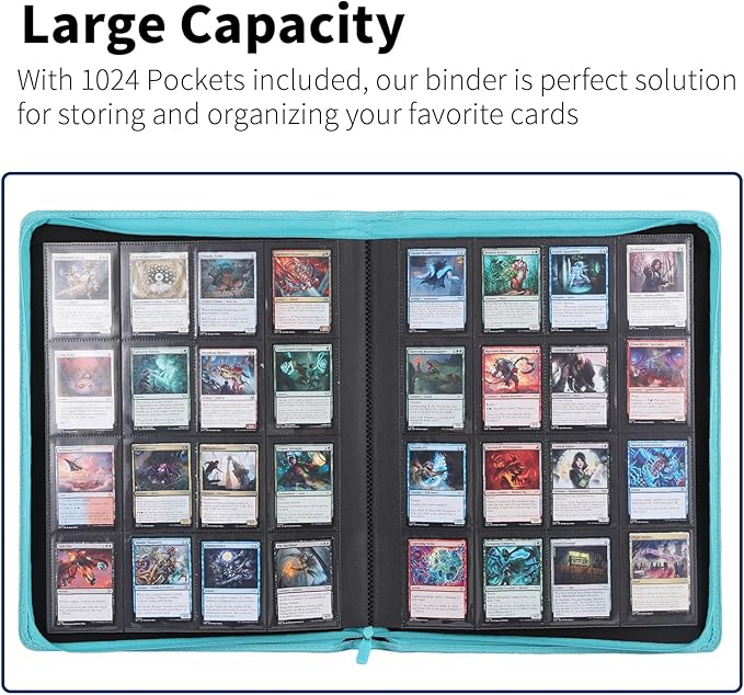 Snekdy premium 1024-pocket trading card binder, 16-pocket cards album, - Image 3