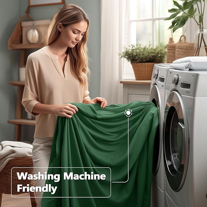 Wish Care 2 Pack Hunter Green Spandex Table Clothes - Image 4