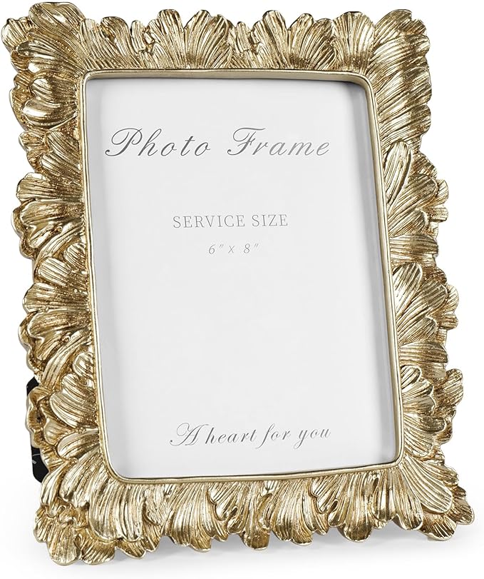 Cuspin 6x8 Picture Frame Vintage Gold Frames, Elegant Retro Decorative Photo by Cuspin
