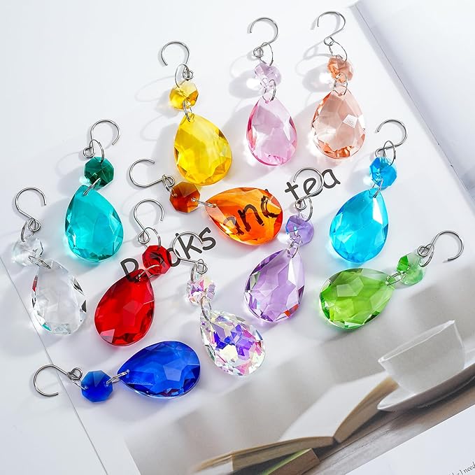 H&D HYALINE & DORA 3Inch Crystal Suncatcher Bauhinia Prisms Pendants 10Pcs - Image 8