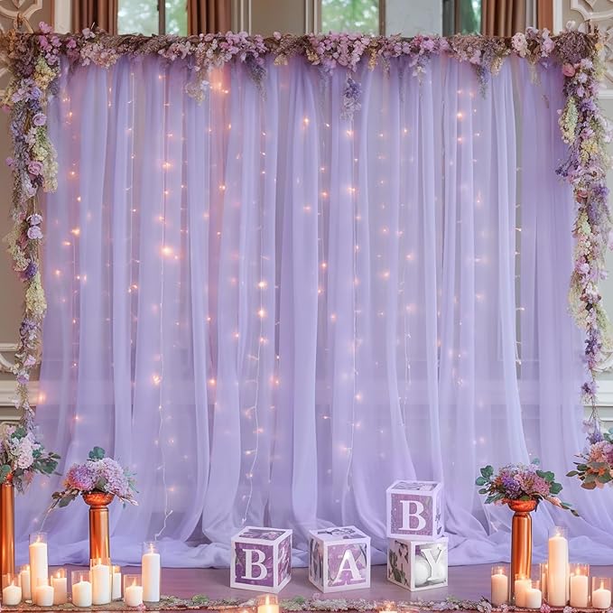 10x10ft Purple Tulle Backdrop Curtain - Image 6